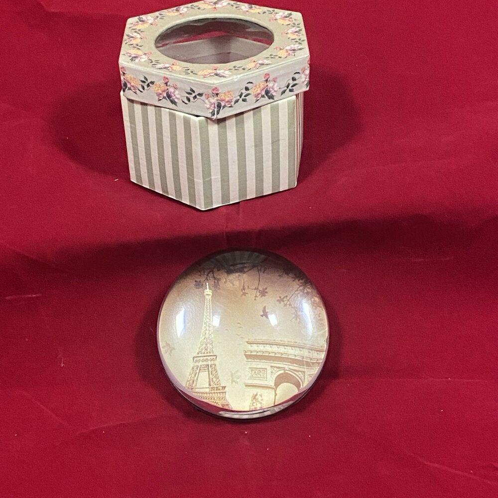Vintage French Crystal Paperweight in box sold NYC Webstore